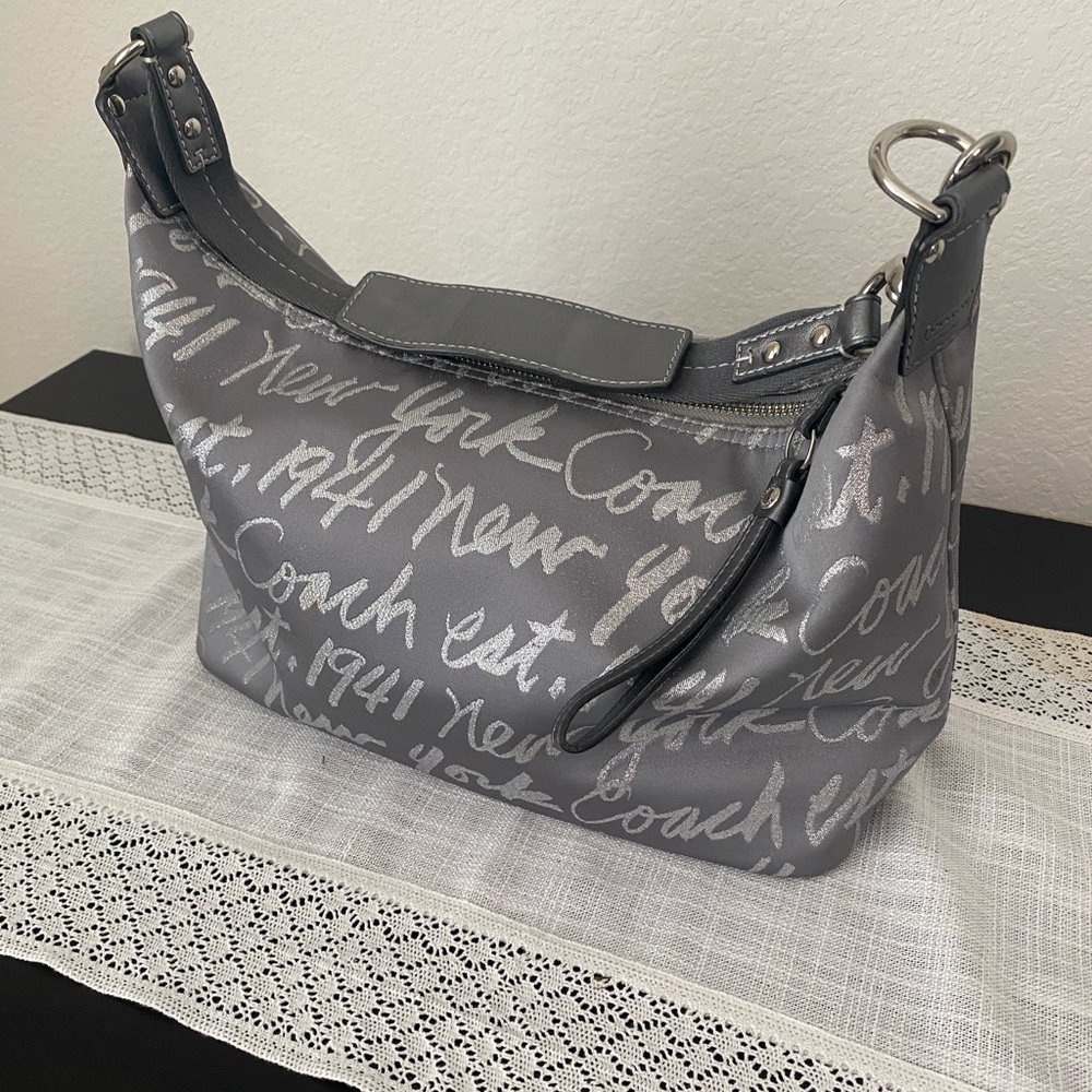Silver Coach Tote purse